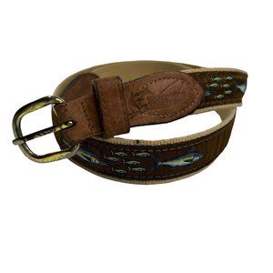 Worldwide Sportsman Marlin Ribbon‎ Belt Men's Made In USA Size 44 Brown